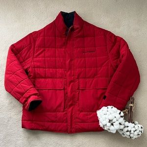 Hilfiger Red Quilt and Navy Blue Reversible Medium Weight Jacket